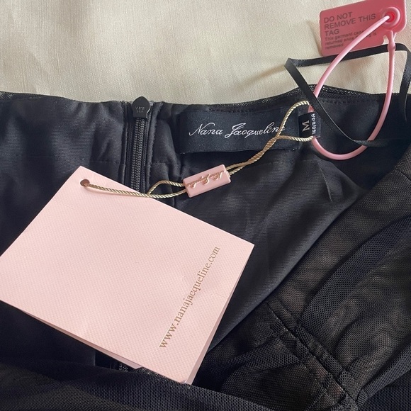 NEW! Nana Jacquline- High Waisted Lined Mesh Black Vanessa Silk Maxi Skirt M - Picture 10 of 10